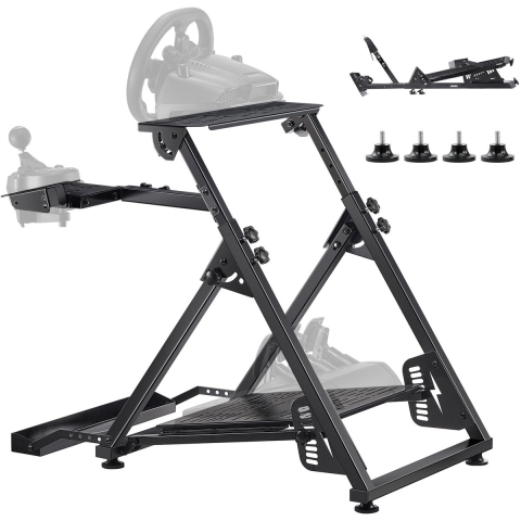 VEVOR Stuurwielstandaard, Verstelbare en opvouwbare simulatorstandaard voor Logitech G923 G920 G29 G27, Thrustmaster T300RS TX F458 T500RS T3PA-PRO (F1/GT) Gaming Cockpit, pedalensimulator niet inbegrepen