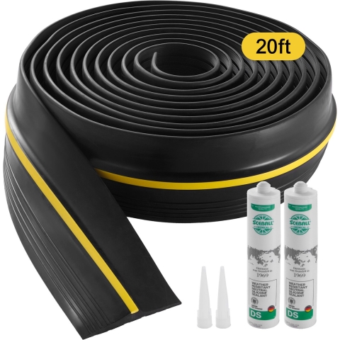 VEVOR Garagedeur Drempel Afdichtstrip 6,09m Garagedeur Onderkant Afdichtstrip met Lijm, Weerbestendige Strip voor Garagedeur Onderkant, Verbeterd Dik PVC