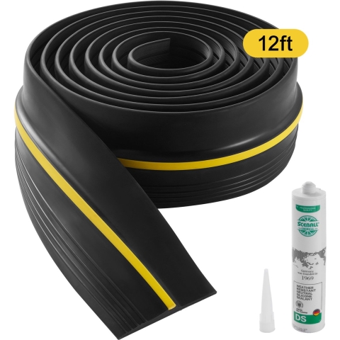 VEVOR Garagedeur Drempel Afdichtstrip 3,66 m, Universeel voor Garagedeur Onderkant met Lijm, Weerbestendige Strip voor Garagedeur Onderkant, Verbeterde Dikke PVC voor Afdichtstrip