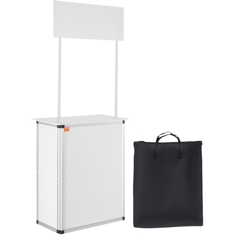 VEVOR draagbare beursbalie, 785 x 380 x 1815 mm beursstand, opvouwbare promotionele bartafel voor de detailhandel, receptiestand met opbergplank, draagtas
