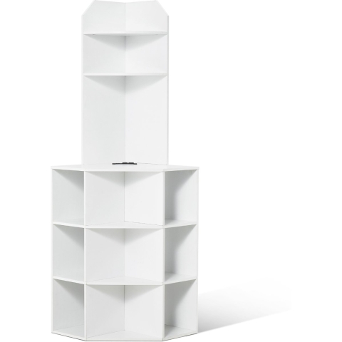 VEVOR Hoekkast met 6 planken, Multifunctionele kast (1626 mm hoog) met USB-poorten en stopcontacten en verstelbare planken, Keukenkast voor Woonkamer Wasruimte