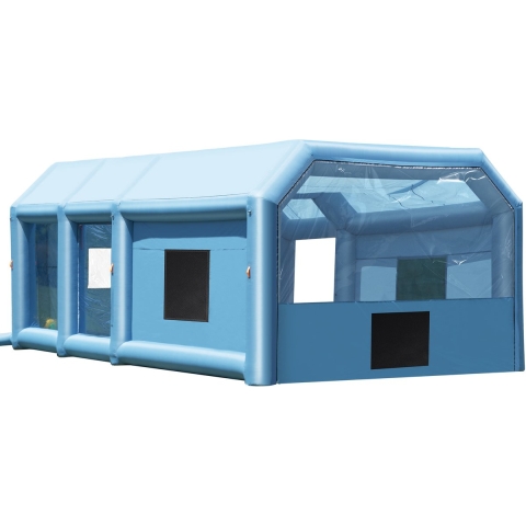 VEVOR Opblaasbare Spuitcabine, 10 x 6,4 x 4,5 m, Opblaasbare Spuitcabine, met 1100 W + 750 W krachtige blowers en luchtfiltersysteem, Draagbare Autospuitcabine voor Vrachtwagens