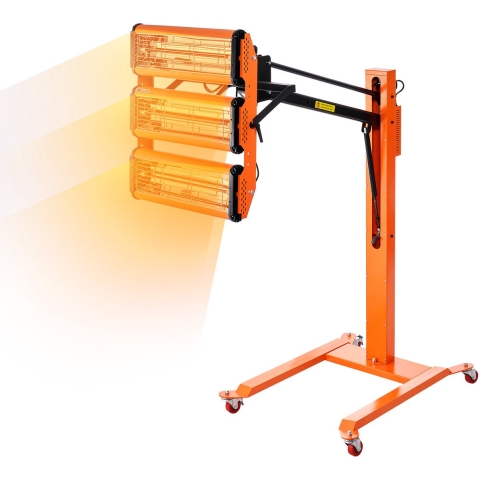 VEVOR infrarood uithardingslamp, 3300 W, tijdinstelling van 1-60 min., automatische uithardingslamp met automatische verwarming en beugel, bakoppervlak van 8,61 m², spuitcabineverwarming, verfdroger
