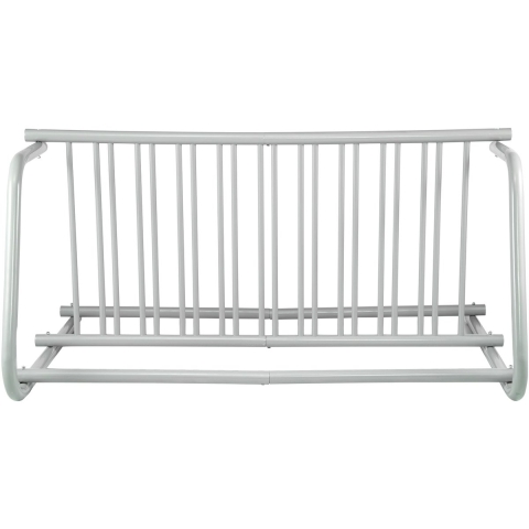 VEVOR Vloerfietsenrek met 10 beugels, 1,5 m lang, volledig stalen gaasfietsenrek, dubbelzijdig opbergrek voor 10 fietsen voor garages, straten, tuinen en wielerevenementen