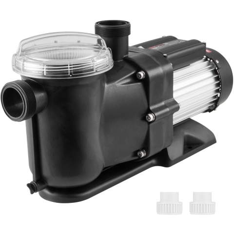 VEVOR Zwembadpomp 1,5 pk, max. 100 GPM, enkelvoudige snelheid zwembadpomp, 220 V, 2850 tpm, max. opvoerhoogte 15 m, filterpomp met filtermand, voor bovengrondse zwembaden, hottubs en spa's