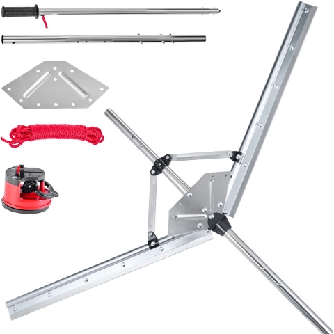 VEVOR vijverhark, wateronkruidhark met een maximale snijbreedte van 1219 mm, stalen messen, vijveronkruidsnijder met 9 m nylon touw, vijverhark voor het verwijderen van lisdodden, riet en waterleliebladeren