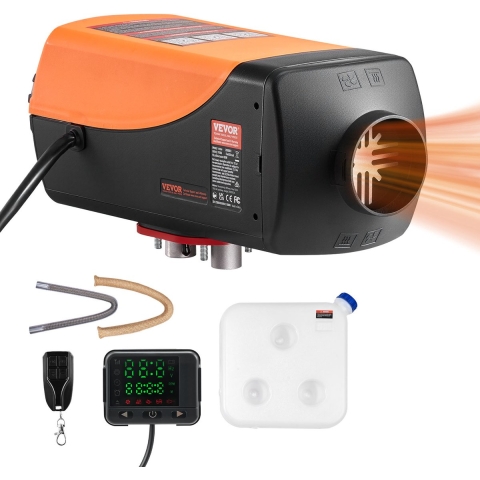 VEVOR Diesel Luchtverwarmer 12-24V 5-8KW Snel verwarmende luchtverwarmer met afstandsbediening en digitaal kleurendisplay en 10 L brandstoftank, geluidsarm, voor camper, vrachtwagen, boot, trailer