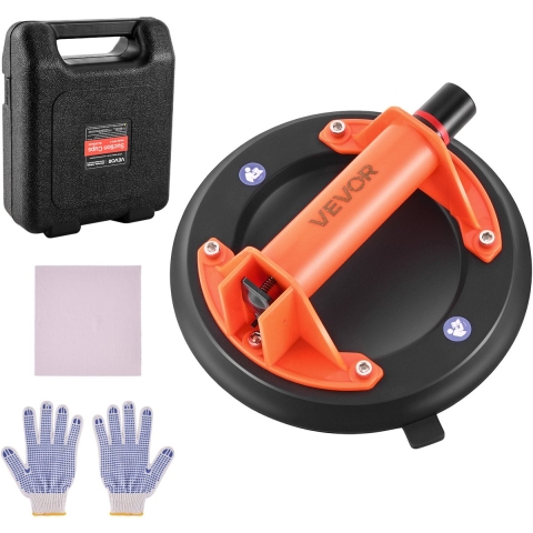 VEVOR vacuümzuignap, 203 mm glazen zuignap met ABS-handvat, tegelzuignap met een hefvermogen van 180 kg, tegelzuignapgereedschap met draagtas voor het tillen van tegels, graniet en gipsplaten, 1 stuk.