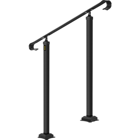 VEVOR Smeedijzeren Leuning 1 tot 2 Treden Armsteun Antislip Handgreep Zwart Stappen Trap Leuning Windtrap Leuning Smeedijzeren Leuning Het is zeer geschikt voor gebruik in woongebouwen/tuinen en hotel