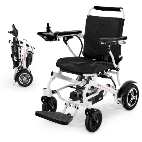 VEVOR elektrische rolstoel voor volwassenen, 136 kg capaciteit, opvouwbare en lichtgewicht gemotoriseerde rolstoel, 21 km bereik, medische scooter, draagbaar voor senioren en gehandicapten, 930 x 590 x 940 mm