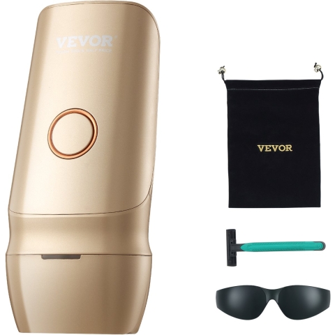 VEVOR IPL Laser Ontharingsapparaat 16J Ontharingsapparaat Epilator 510-1200nm Golflengtebereik 4,0 m² Lichtuitstralend oppervlak 5-niveau intensiteitsaanpassing 400.000 lichtpulsen Ontharing