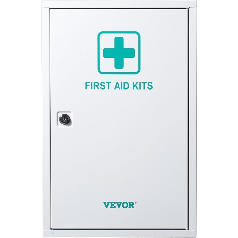 VEVOR EHBO-kast met 3 planken, medicijnkast 1000-delige set, aan de muur te bevestigen medicijnkast, OSHA & ANSI 2015 (klasse A), metalen noodmedicijndoos, voor bedrijven en bouwplaatsen