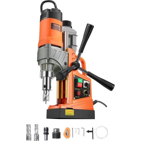 VEVOR Magnetische Boorkernboormachine 40 mm boordiameter, 12500 N draagbare elektrische magneetboormachine met 2 kernboren, variabele snelheid, boormachine voor metalen oppervlakken