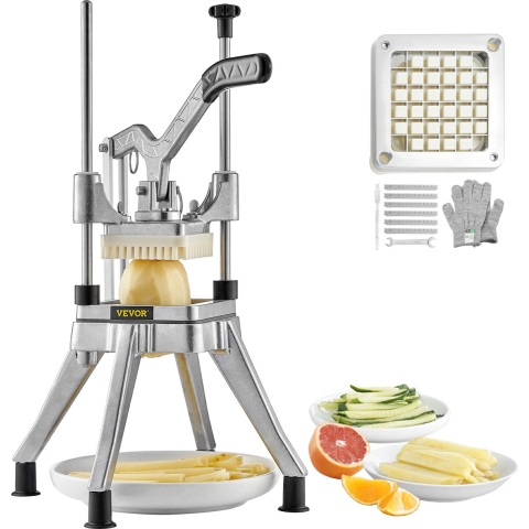 VEVOR Groentesnijder, Multifunctioneel, voor het snijden van groenten en fruit, waaronder komkommers, aardappelen, uien (1/2 inch)