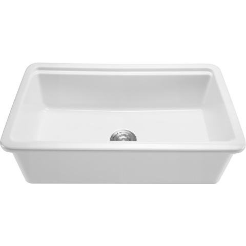 VEVOR Farmhouse Sink, Werkstation Onderbouw Spoelbak Gemaakt van Fireclay, Inbouw Spoelbak met Diverse Accessoires, Keuken Spoelbak, Grote Huishoudelijke Spoelbakken (835 x 485 x 254 mm) Wit