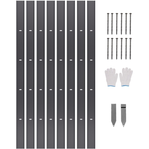 VEVOR Tuinranden, 8 pakketten van 183 cm, gazonranden van aluminiumlegering, bloemperkrand, buigzame tuinrand, gazonrand, stevige gazonrand voor bloemperken, tuinpaden