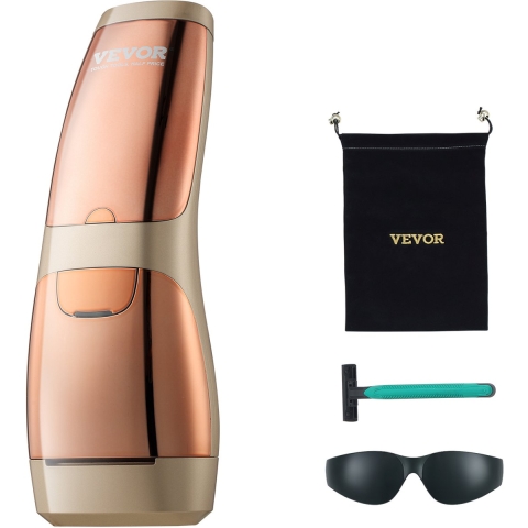 VEVOR IPL Laser Ontharingsapparaat 17J Ontharingsapparaat Epilator 510-1200nm Golflengtebereik 3,0 m² Lichtuitstralend oppervlak 5-niveau intensiteitsaanpassing 400.000 lichtpulsen Ontharing