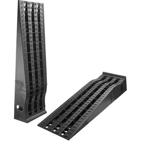 VEVOR autohellingen, 2-pack, 160 mm hefhoogte, draagbare en autoservicehellingen voor garageonderhoud, olieverversingen en vrachtwagenreparaties, 1474 kg laadvermogen (per helling), zwart