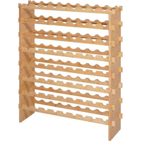 VEVOR Stapelbaar Modulair Wijnrek voor 72 Flessen, 8 lagen, flessenrek met een totaal draagvermogen van 80 kg, stabiel, wijnflessenstandaard voor keuken, wijnkelder, bar, houder voor natuurwijnen