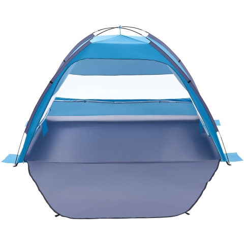 VEVOR strandtent/zonnescherm voor 4 personen, UPF 50+ bescherming, draagbare strandtent met draagtas en grondankers, lichtgewicht strandparasol voor kamperen, vissen, picknicken, zonnetent