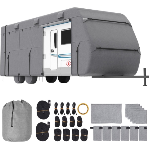 VEVOR Caravanhoes voor 6,7-7,3 m Caravan, Non-woven Caravanhoes Waterdicht Winddicht Zonwerend Universele Caravanhoes met Opbergtas Reparatiepleisters Riemen