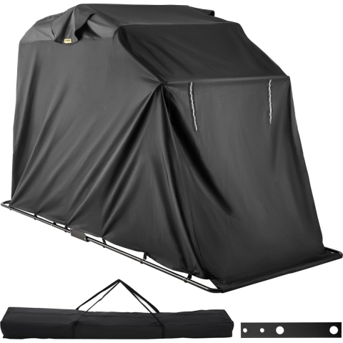 VEVOR 270 x 105 x 155 cm motorgarage motorgarage, beschermzeil XL kleur zwart NIEUW 600D Oxford stoffen motorhoes, Oxford stoffen hoes binnen motorzeil draagtas waterdicht