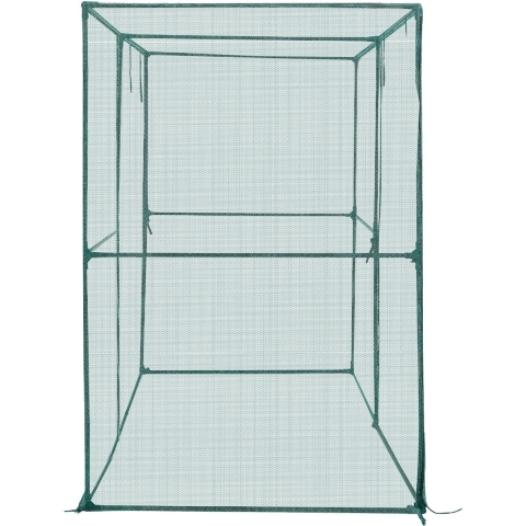 VEVOR plantenbeschermingstent, 2396x1200x1800 mm, plantenbeschermingsnet, deur met ritssluiting, plantenkooi voor verhoogde plantenbakken buiten, plantennetkas voor tuin, terras en gazon