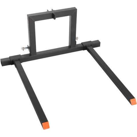 VEVOR palletvorken 680 k, 3-punts vorkenbord voor klemming, totale lengte 1280 mm, vorktanden met verstelbare vorkbreedte van 735-1170 mm, snelkoppelingen voor tractoren van categorie 1