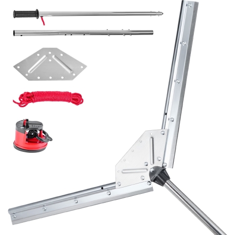 VEVOR vijverhark, wateronkruidhark met een maximale snijbreedte van 939 mm, stalen messen, vijveronkruidsnijder met 9 m nylon touw, vijverhark voor het verwijderen van lisdodden, riet en waterleliebladeren