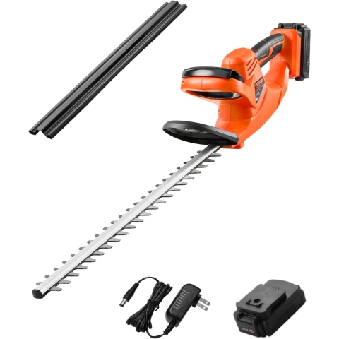 VEVOR elektrische heggenschaar, 1200 tpm, heggenschaar voor lage takken, 20V 2A accu, elektrische heggenschaar met 51 cm dubbelwerkend mes en veilig ontwerp, tuinschaar voor gazononderhoud