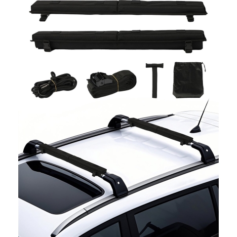 VEVOR Zachte Dakdrager Pads (76 cm) Grote Universele Auto Dakdrager Pad, Draagvermogen 80 kg Draagpad met 2 Spanriemen & Draagbare Opbergtas voor SUP Kano