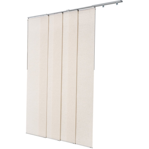 VEVOR Paneelgordijnen, uitschuifbare rail van 116 cm tot 218 cm (B), snijdbare paneelgordijnen tot 243 cm (H), verstelbare schuifgordijnen voor schuifdeuren, lichtbruin