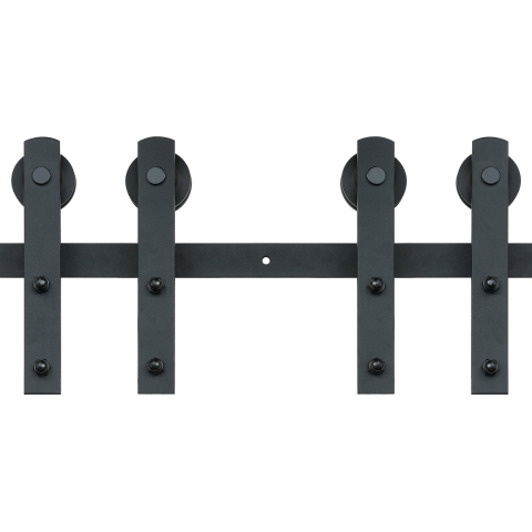 VEVOR 244cm schuifdeurbeslag I-vormig schuifdeursysteem met 2-delige rails Draagvermogen van 150 kg Looprail Ideaal voor schuifdeuren met een deurdikte van 32-45 mm en een deurbreedte van 1,12-1,32 m