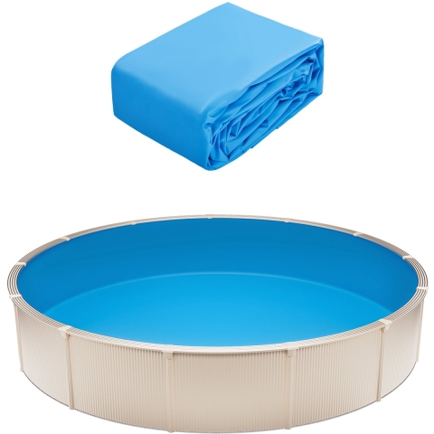 VEVOR Ronde zwembadfolie, φ350x120 cm, binnenfolie, vervangende folie, binnenafdekking, zwembadfolie Unibead-stijl standaard vinylfolie, slijtvast, voor bovengrondse zwembaden met een wandhoogte van 120 cm, effen kleur