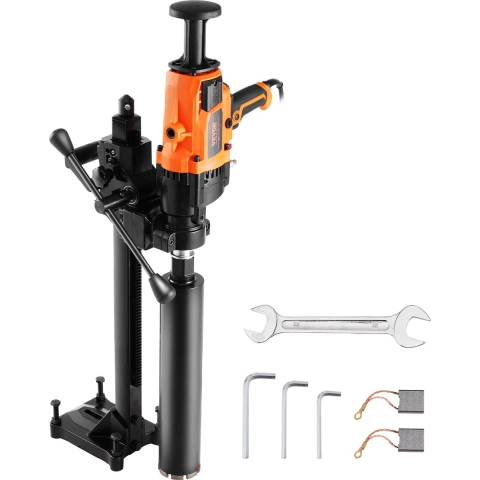 VEVOR Kernboormachine Diamantkernboormachine 2-18 cm Boordiameter, Handbediende diamantkernboormachine met statief en kernboor, 2600 W betonkernboormachine Natte en droge toepassing, voor beton