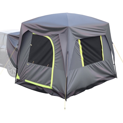 VEVOR SUV Tent Camping Auto Tent (248 x 308 x 230 cm) Waterdicht PU2000 Ruim Dubbellaags Ontwerp voor 5-8 Personen, SUV Kampeertent met Ramen & Gaas Ramen & Regendak & Tas