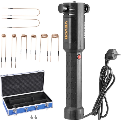 VEVOR Inductieverwarmer voor het verwijderen van bouten, 1100W 230V magnetische inductieverwarmerset, handgereedschap voor het verwijderen van moeren, reparatiegereedschap voor autowerkplaatsen met 8 spoelen en doos