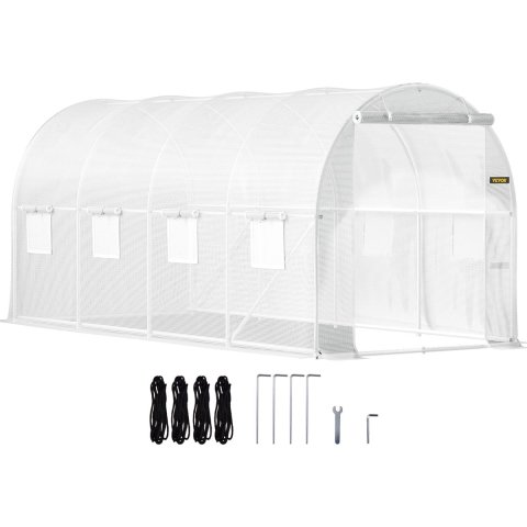 VEVOR Kas 4,6 x 2,1 x 2,1 m Koud Kader Folie Kas Gegalvaniseerd Stalen Frame en PE Afdekking Waterdichte en UV-bestendige Tomaten Kas Ideaal voor het Kweken van Groenten en Bloemen