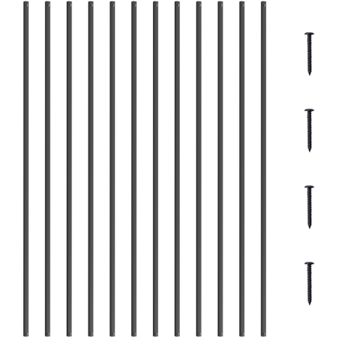 VEVOR Metalen Balusters voor Trappen, 13 x 1118 mm Vierkante Decoratieve Balusters van Aluminiumlegering, 31 Stuks Balusters voor Terras met Schroeven, Klassieke Holle Rechte Terrasleuning