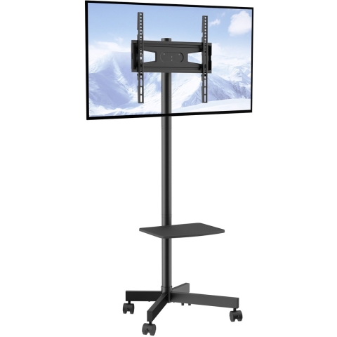 VEVOR TV-standaard met wielen Universeel 1430-1538 mm Hoogteverstelbaar, 100 x 100 mm / 400 x 400 mm, Draagvermogen 39,9 kg Vloerstandaardbasis Geschikt voor televisies van 58,42-152,4 cm, TV-beugel