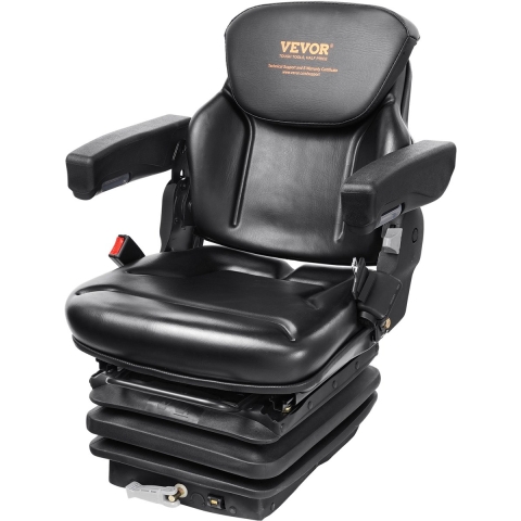 VEVOR Tractorstoel 590 x 560 x 755 mm, 0-180° Tractorstoel, Universele Tractorstoel, Tractorstoel, Heftruck PVC 33,1 kg voor de meeste mechanische stoelen zoals vorkheftrucks