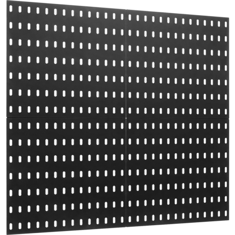 VEVOR Tool Wall, 28 x 28 cm, set van 4, kunststof wandorganizerset met accessoires, voor garage, gereedschapsopslag, keuken, woonkamer, hobbykamer, kantoor, badkamer, huis, zwart