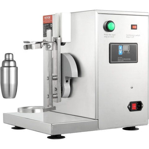 VEVOR Milkshakemachine, 120W commerciële melkthee shaker, enkelvoudige milkshakemixer, 0-180s verstelbare milkshakemixer, met 750ml roestvrijstalen beker, voor melkthee winkel