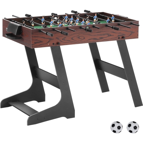 VEVOR Opvouwbare tafelvoetbaltafel, 42-inch standaard tafelvoetbaltafel, volledige tafelvoetbaltafel voor binnen voor thuis, familie en speelkamer, voetbal met tafelvoetbalset, inclusief 2 ballen