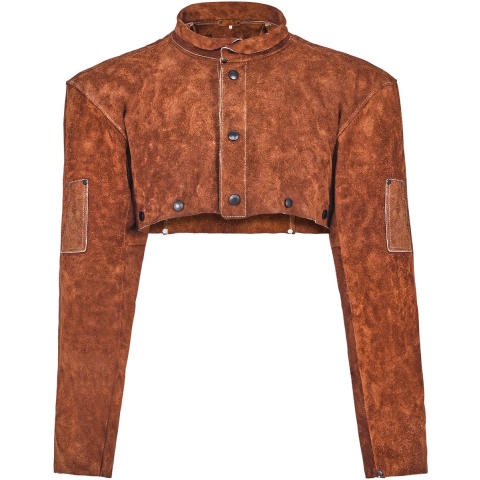 VEVOR Lascape, 278 x 533 x 610 mm, vlamvertragende veiligheidscape van rundleer, hittebestendige werkkleding, voor lassen, smeden, houtbewerking, tuinieren, maat M