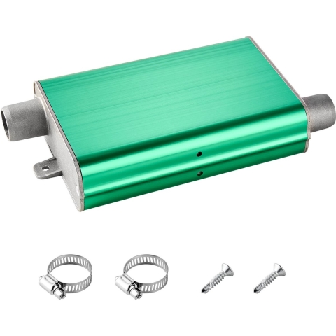 VEVOR Diesel kacheldemper uitlaatdemperset met 2 klemmen en schroeven, aluminiumlegering, parkeerverwarmingsgeluiddemper voor 2 kW / 5 kW / 8 kW parkeerverwarming