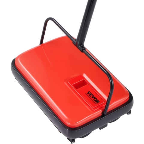 VEVOR Carpet Sweeper Handmatige vloerveger met stofcontainer van 300 ml, reinigingsbreedte van 17 cm, veger voor thuis, kantoor, tapijten, dierenhaar, stof, tapijtreiniging, rood