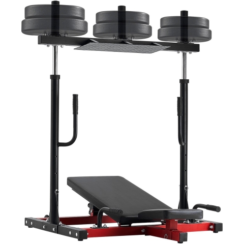 VEVOR Vertical Leg Press, speciale fitnessapparatuur voor thuis voor het onderlichaam, trainingsapparatuur van koolstofstaal, verstelbare beenkrachttraining voor intensieve persen, draagvermogen van 249,48 kg