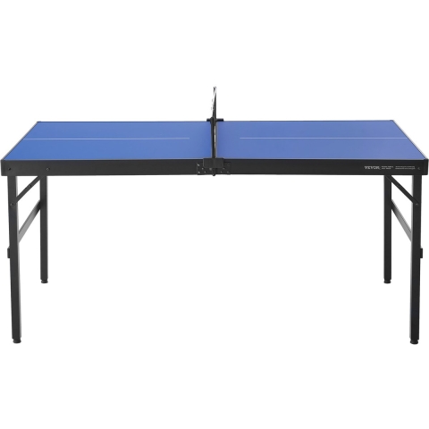 VEVOR Tafeltennistafel, Pingpongtafel, Middelgrote draagbare tafeltennistafel, MDF Opvouwbare tafeltennistafel Complete set met net, 2 rackets, 3 ballen, draagtas, handvat