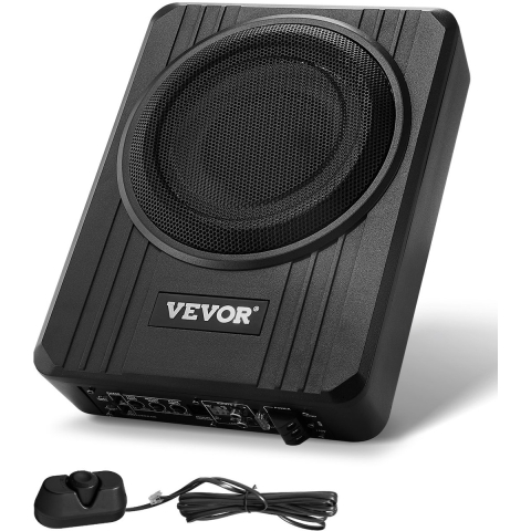 VEVOR Onderstoel Auto Subwoofer 400W 203mm Slanke Auto Subwoofer met Voeding, Subsysteem met Ingebouwde Versterker, Hoge/Lage Niveau Ingang en Volumeregeling voor SUV's en Trucks